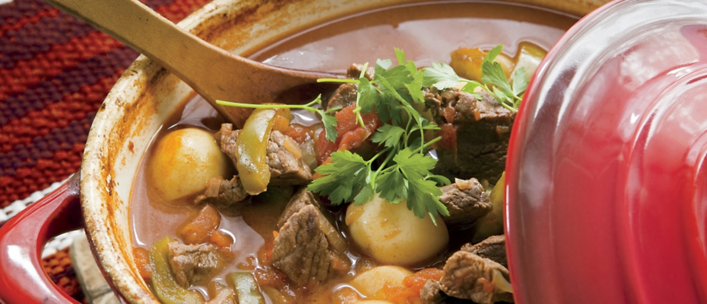 Stew Pot Outdoor Goulash In It Stock Photo, Picture and Royalty