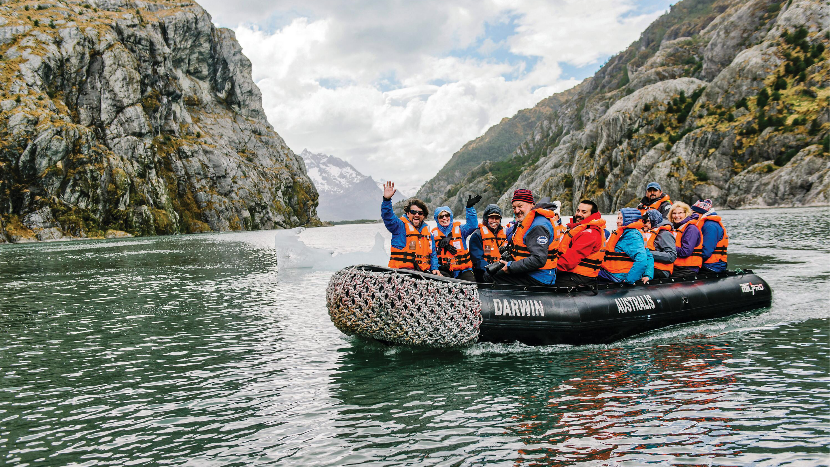 Group of travelers set out on a rafting excursion