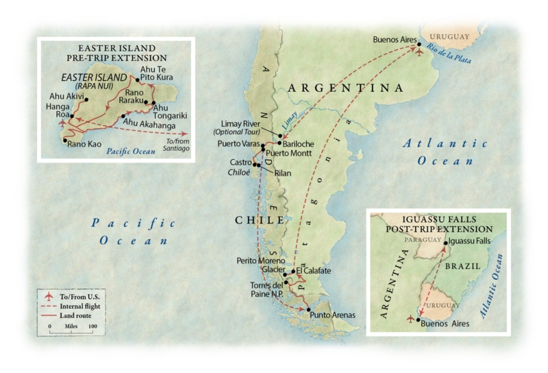 Map of Patagonia - Argentina and Chile Travel Route - Schuck Yes